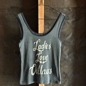 Ladies Love Outlaws Gray Tank Top